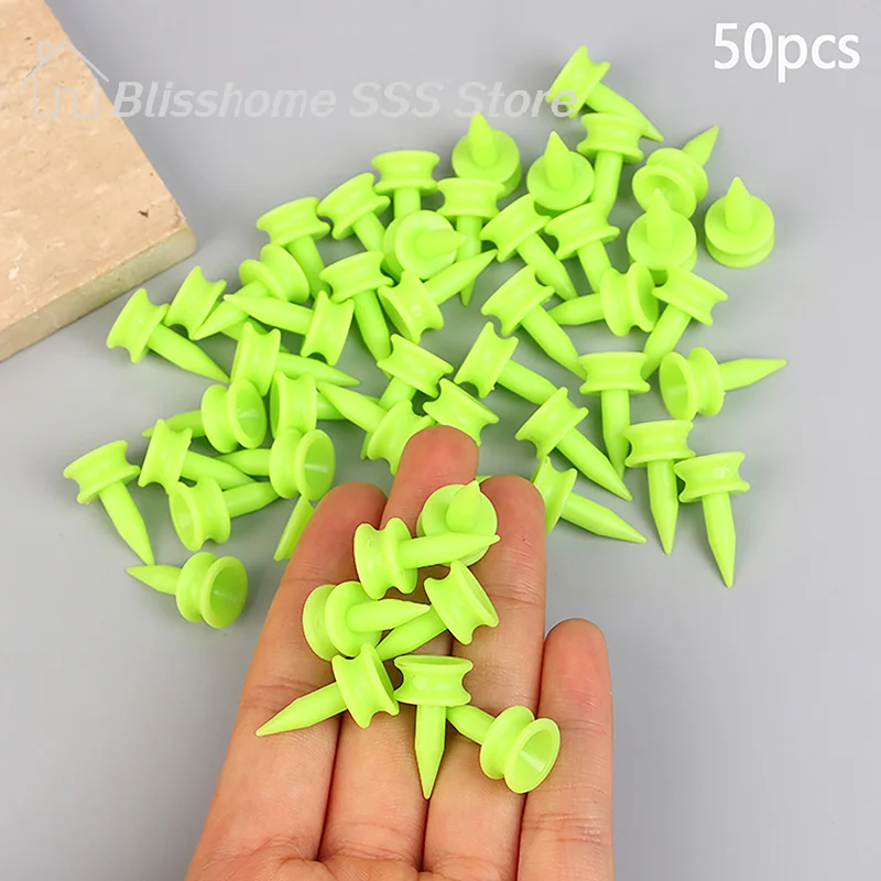 【S】50Pcs/Pack Professional Golf Tees 25MM 0.98' Castle Green Golfer Accessory Plastic Golf Tees Perfect For Teeing The Ball