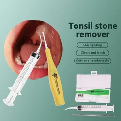 Tonsil Stone Remover Tools Led Light Ear Wax Remover Stainless Steel Earpick With Tips Irrigator Syringe Clean Care Tool