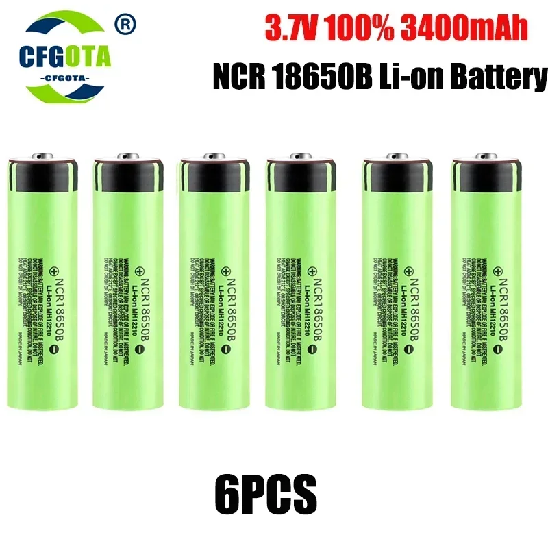 NCR18650 3400mAh Battery Ncr18650b 34B 3.7V 18650 3400mah Toy batteries Rechargeable Lithium Battery Flashlight 18650 Battery