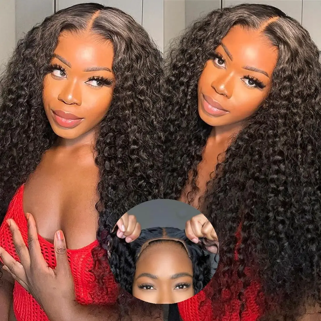 

30 inch Wear and Go Glueless Wigs Human Hair Pre Plucked Deep Wave Wig Pre Cut 4x4 5x5 HD Lace Closure Wigs Ready to Wear Wig