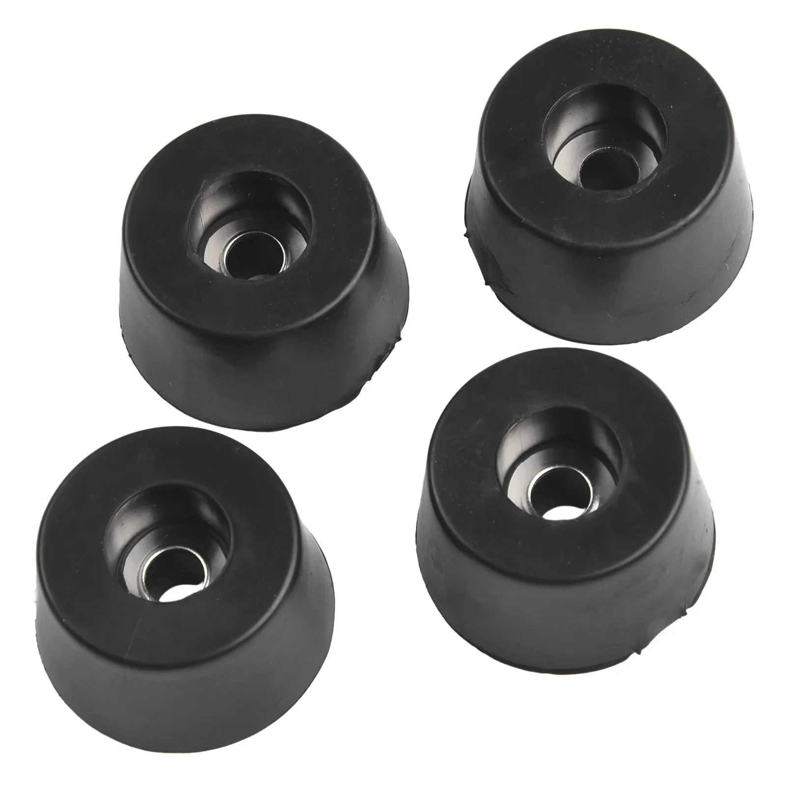 4pcs Black Rubber Speaker Box Equipment Feet 19mm Tall Steel Washer Diameter 33mm Round Bench Grinder