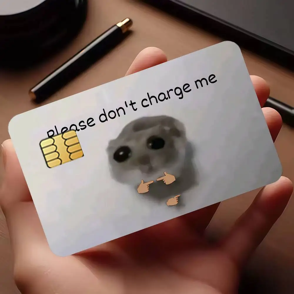 Sad Hamster Credit Card Skin Stickers For Bank Card Bus Metro Cards Waterproof Anti-Scratch Gift 4PCS