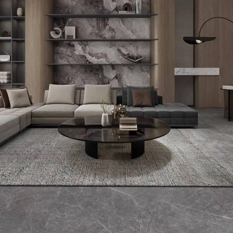 Роскошный серый журнальный столик из стеклянного мрамора, современный роскошный журнальный столик, минималистичный компактный салон Meuble, мебель для гостиной