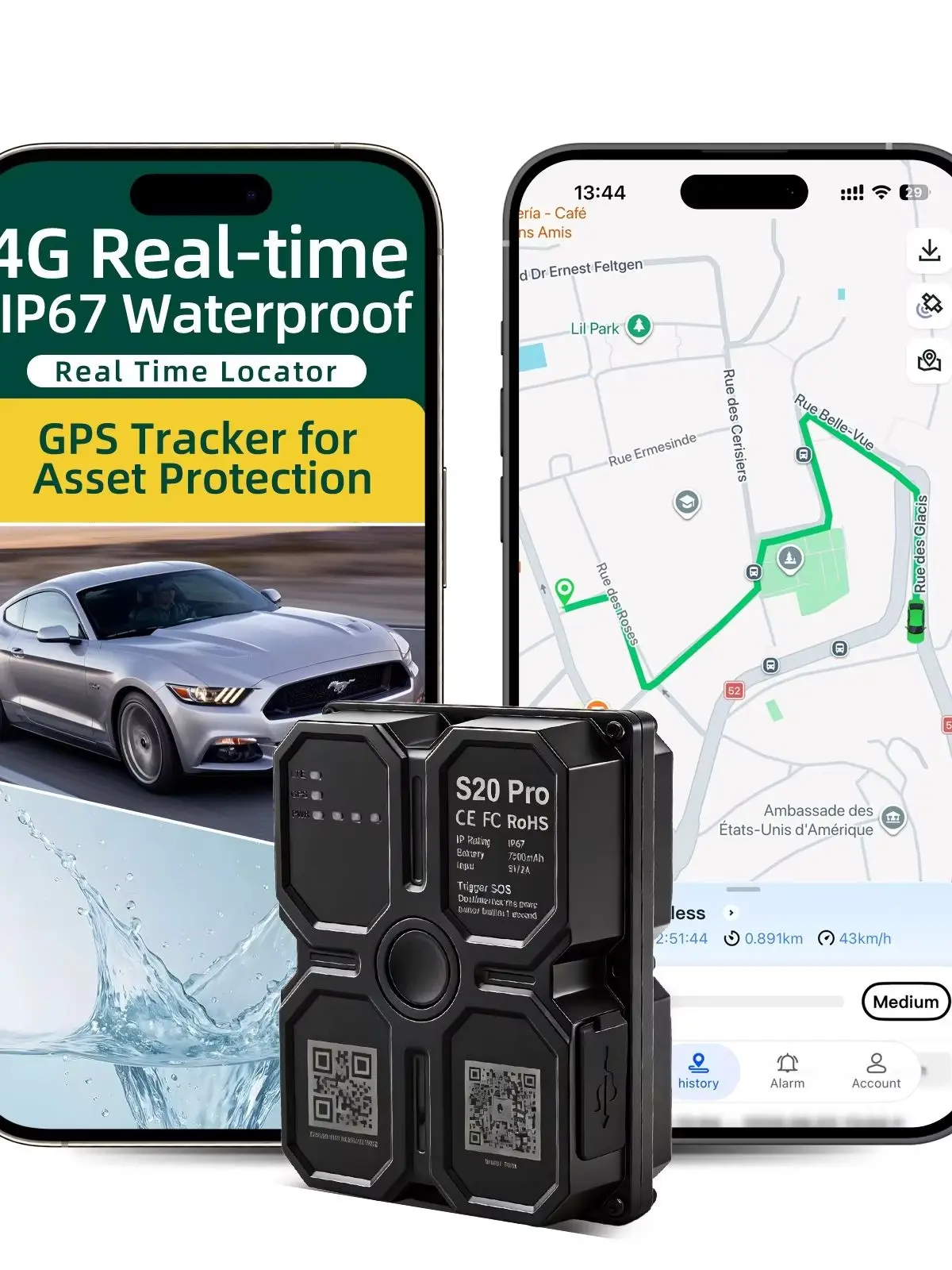 Lokalizator samochodowy 4G z zabezpieczeniem przed kradzieżą, urządzenie antykradzieżowe do użytku zewnętrznego, bez instalacji, mocny magnes, urządzenie do śledzenia z funkcją antykradzieżową, alarm — 2