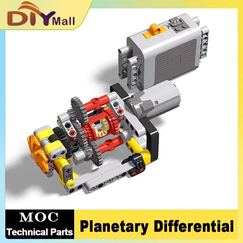 

MOC Planetary Differential Building Blocks STEM Educational Toy with Electric Motor AA Battery Box for Kids Birthday Gift