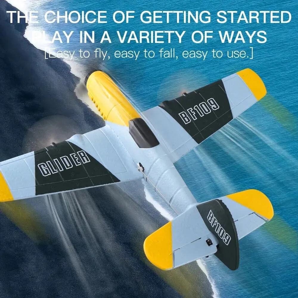 BF109 RC Plane 2.4G 3CH EPP Foam Remote Control Fighter Fixed Wingspan Glider Outdoor RTF RC Warbird Airplane Toys Gifts