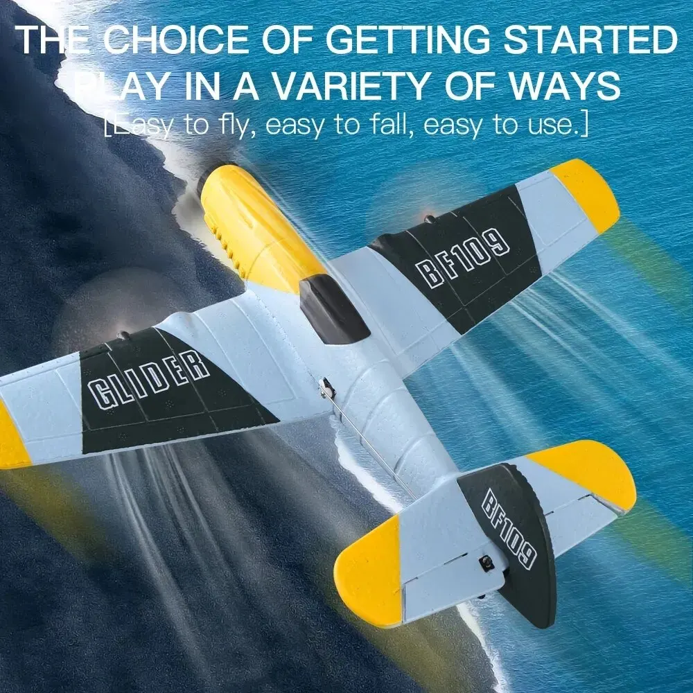 BF109 RC Plane 2.4G 3CH EPP Foam Remote Control Fighter Fixed Wingspan Glider Outdoor RTF RC Warbird Airplane Zabawki Prezenty