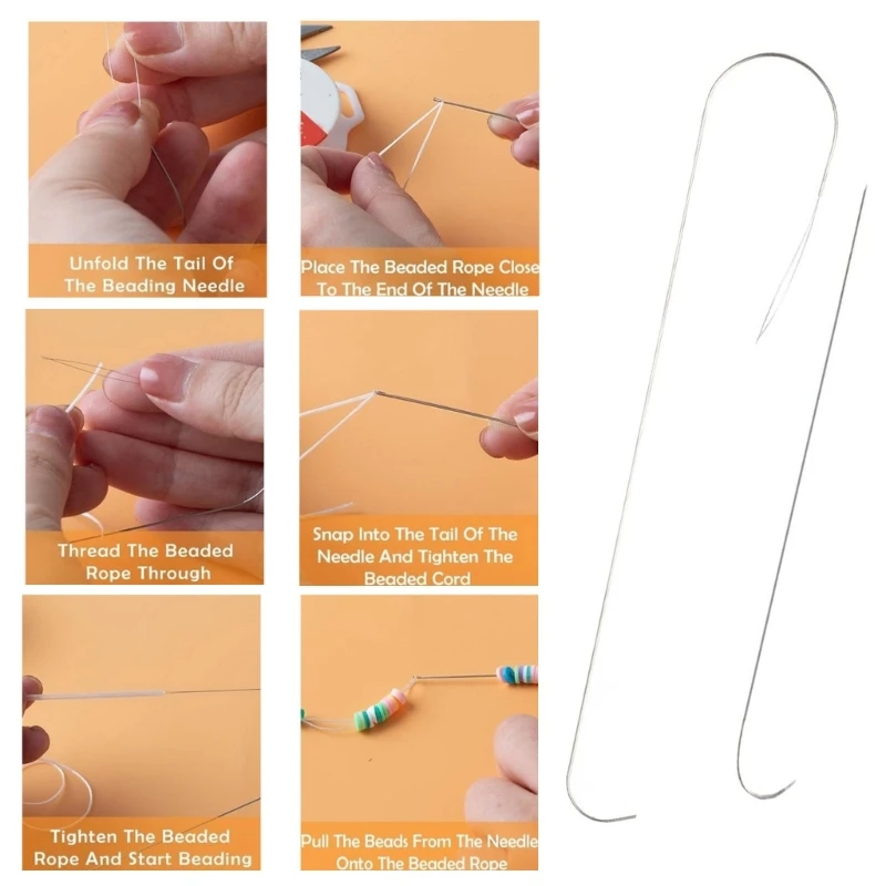 4Pcs Flexible Curved Needle Accessory Convenient Curved Beading Needle Set for Bead Spinners and Jewelry Crafts NEW