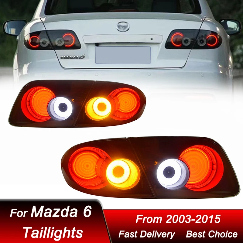 Car styling Tail Lights For Mazda 6 2003-2015 New style full LED Tail Lamp Dynamic Turn Signal Light Tail Lamp Assembly