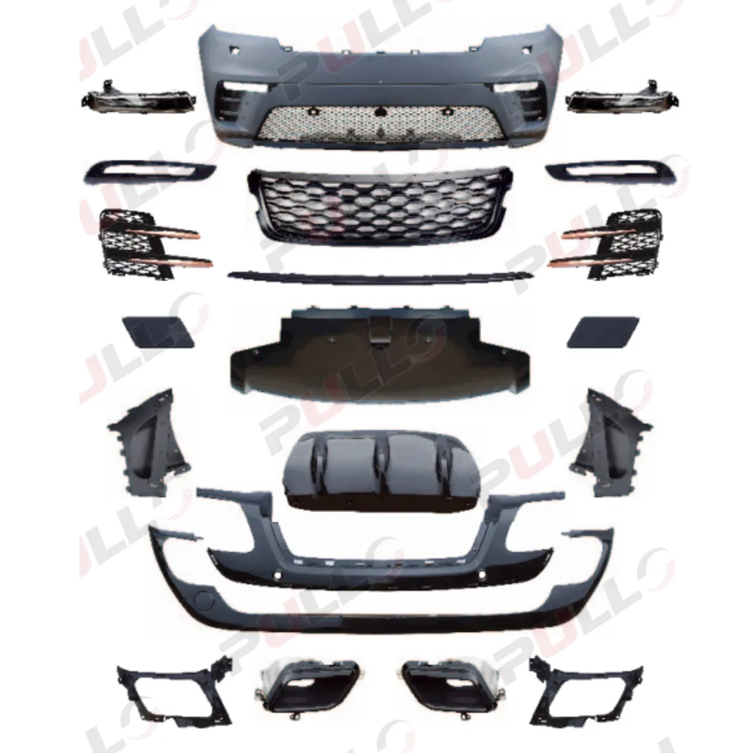 

Car Body Kit Contain Front and Rear Bumper Assembly with Grille Tail Throat for Range Rover Velar 2017-2021 Low to High Version