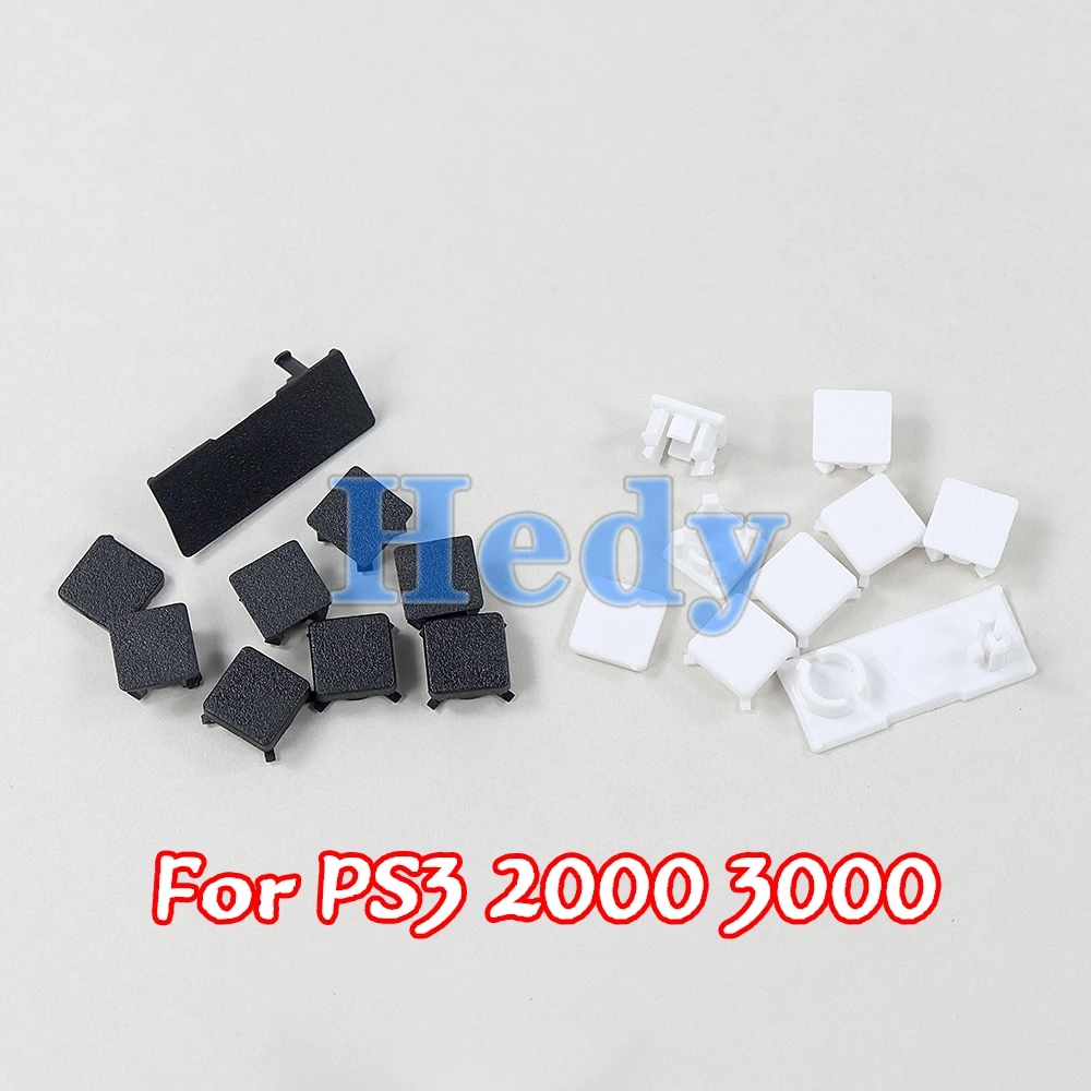 ฝาครอบปลั๊กกันฝุ่นตีนยางทั้งชุด2ชุดฝาครอบปลั๊กพลาสติกแบบสกรูสำหรับคอนโซล PS3บาง2000 3000 4000