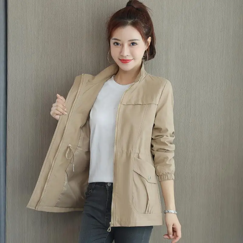 

Trench Coat Women Fashion Clothing Temperament Chic Casual Elegant Mid-length Solid Jackets Work Clothing Spring Autumn