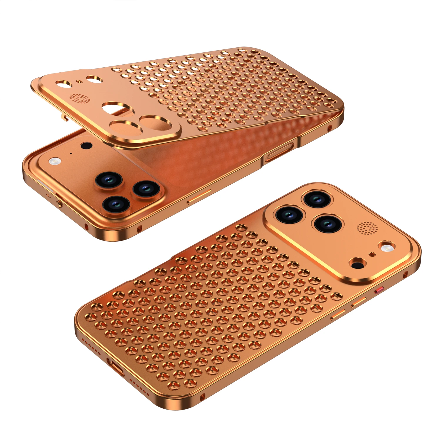 Aroma Aluminum Metal Case for IPhone 17 Pro Max 16 Pro 15 14 Camera Protection Anti-fall Heat Dissipation Cover