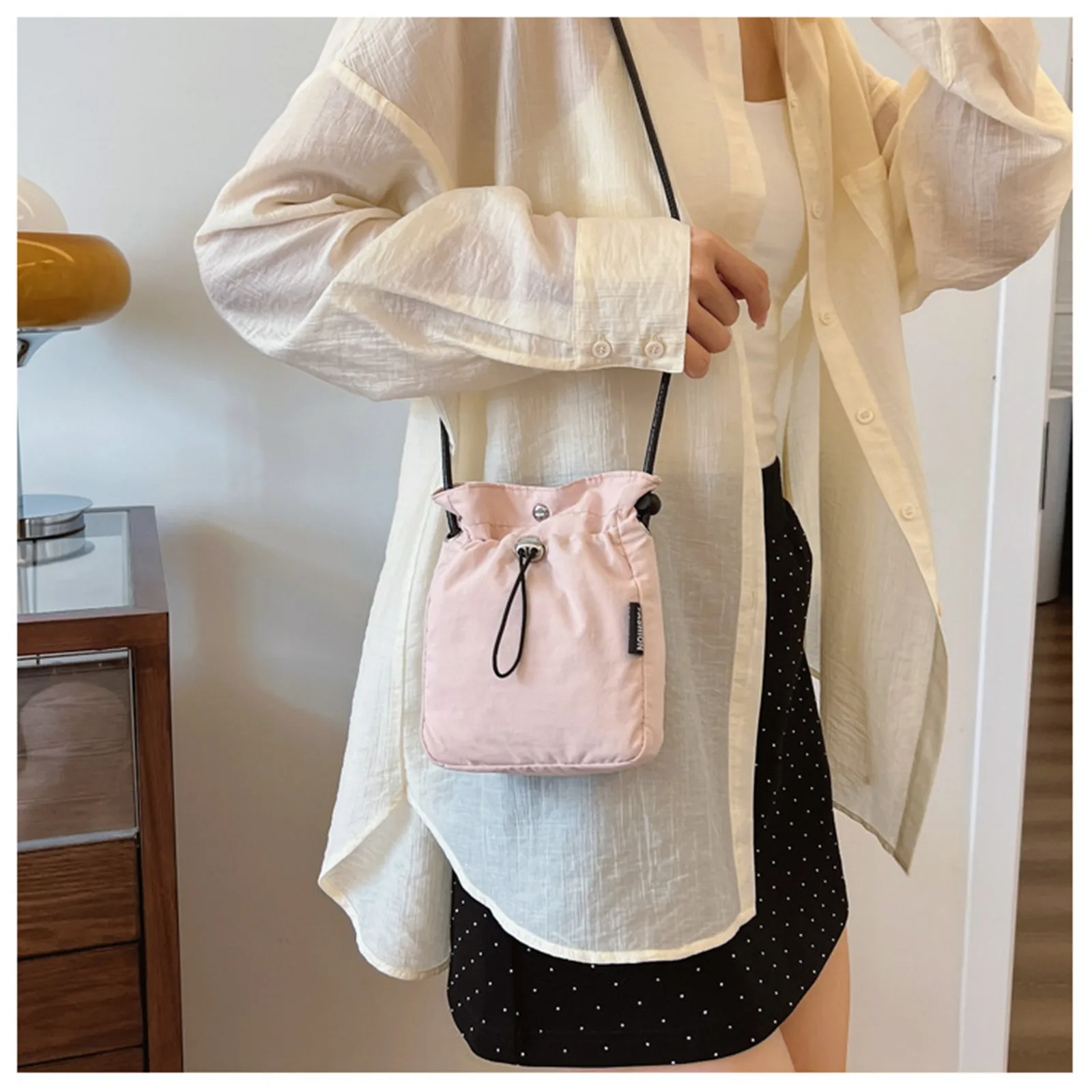 Students Children Small Fabric Bag Women 2024 Fashion Ins Walking Mobile Phone Bag Lightweight Shoulder Messenger Bag storage