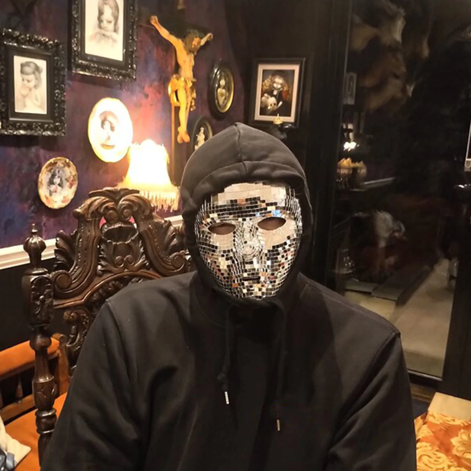 ZK20 Masque à en Forme Boule، مهرجان الملحقات، Masques Tim ade pour Cosplay، Boîte Nuit، ديكور DJ à Domicile