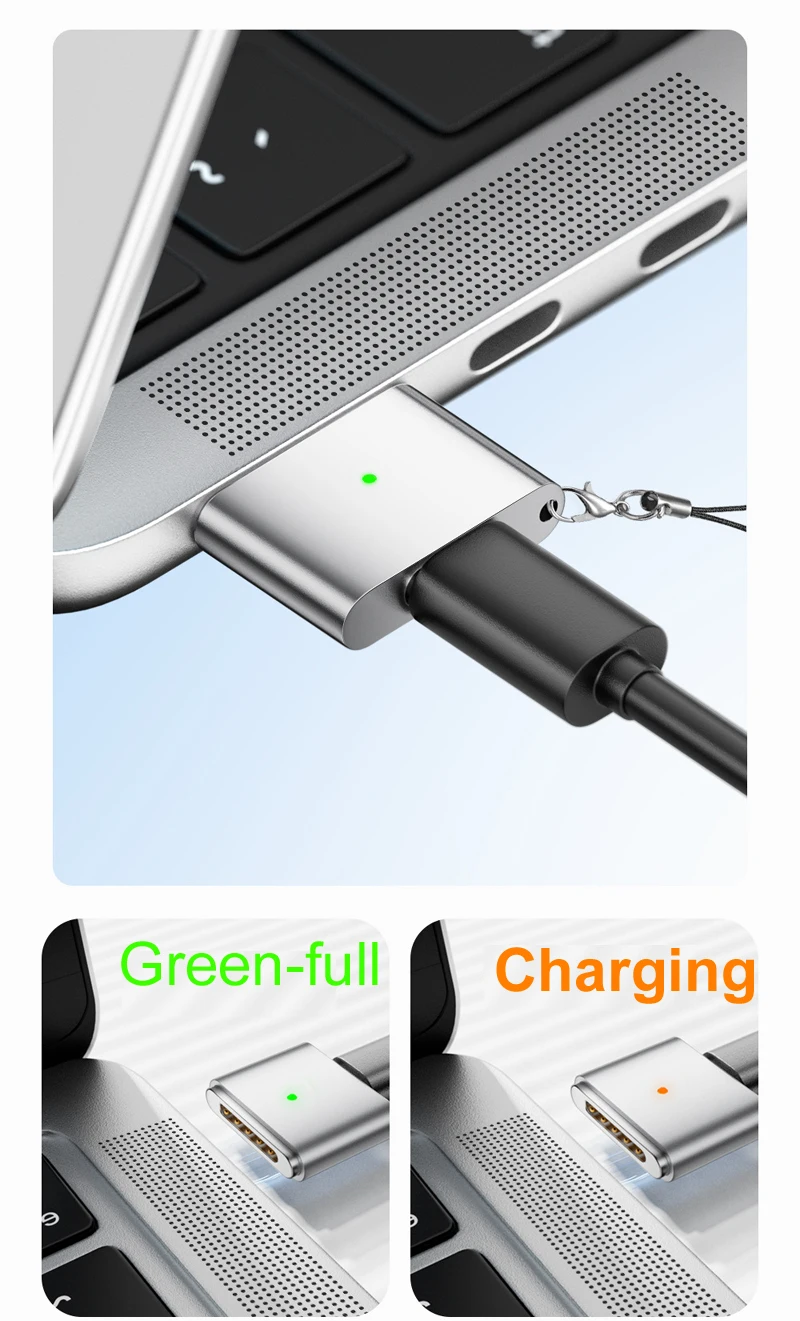Magnetic PD100W 20V 5A USB Type-C to Magsafe 3/2 Charger Charging Adapter Connector Female Cable for Mac book Air/Pro M1/M2/M3/M