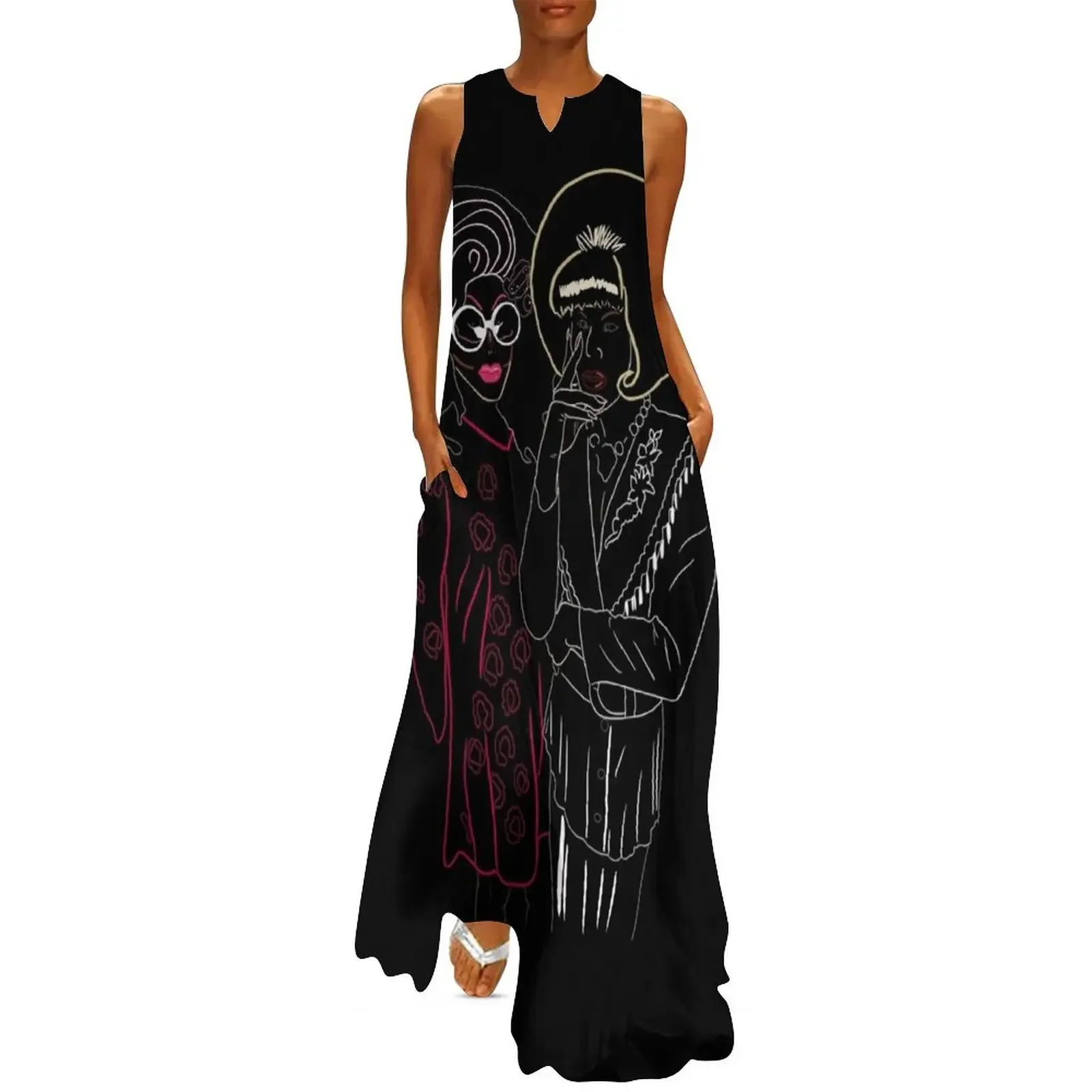

Katya Zamolodchikova and Trixie Mattel Line Art Long Dress clothes for woman Dress women evening dresses ladies Dress