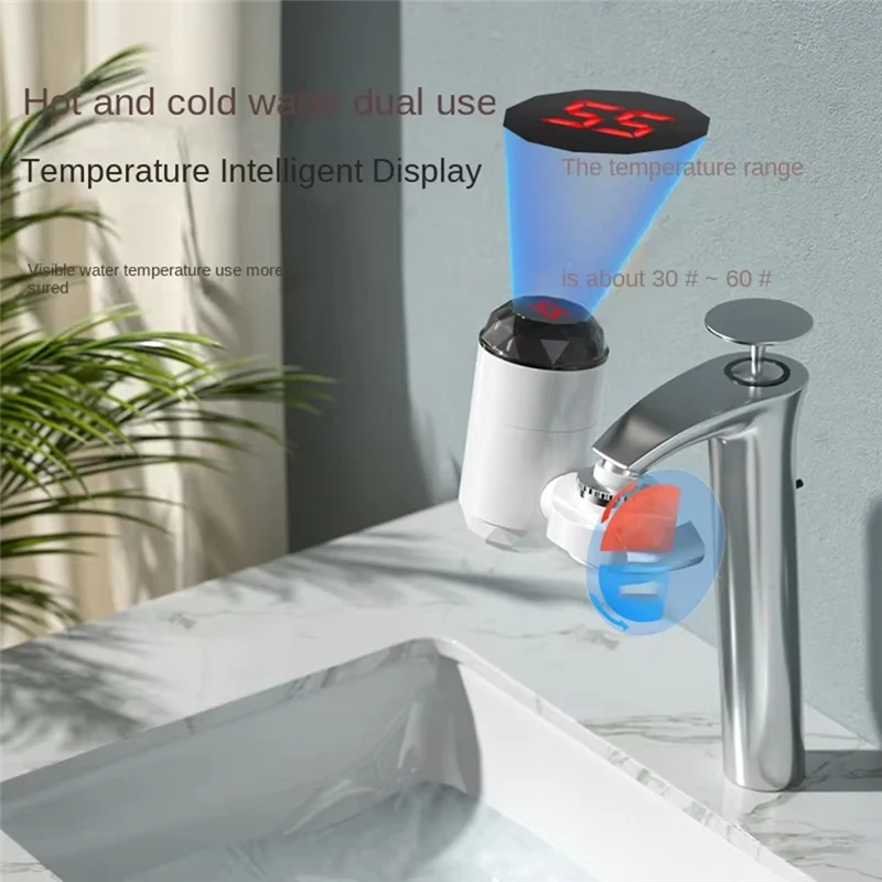 ABLU-Küche Elektrischer Warmwasserbereiter Wasserhahn Sofortiger Warmwasserhahn Heizung Kaltheizung Wasserhahn Durchlauferhitzer US-Stecker