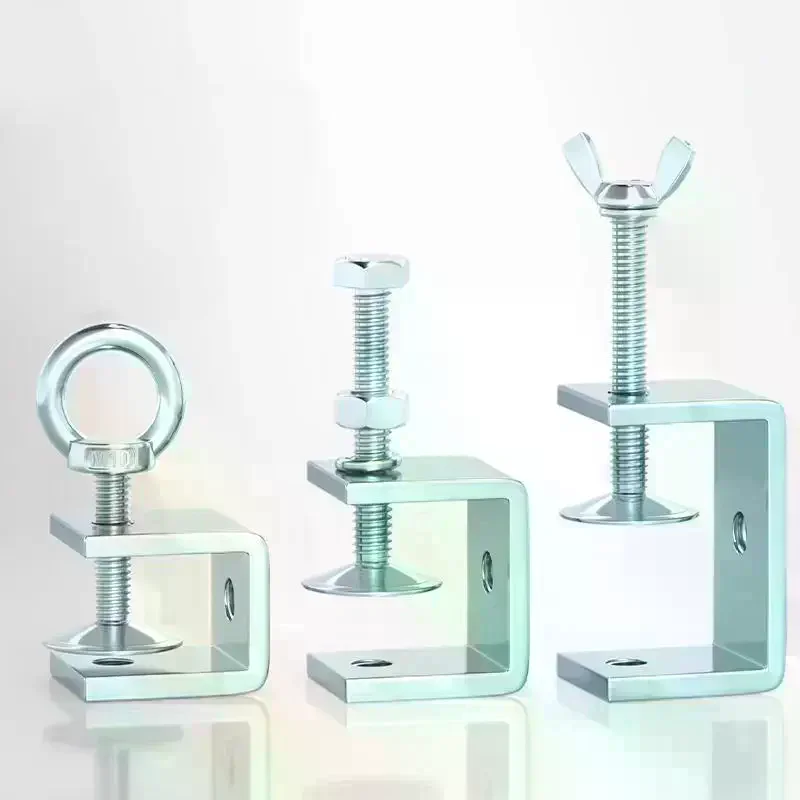 Carbon Steel C-clamp Steel Pipe Square Clamp Corrosion-resistant Rust-proof Adjustable Fixed Holder Clip Hardware Fasteners