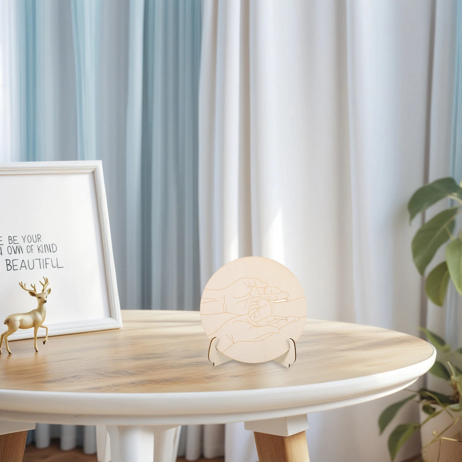 

Commemorative Plaque Hand with Sign Newborn Wood Birth Hospital Bracelet Holder