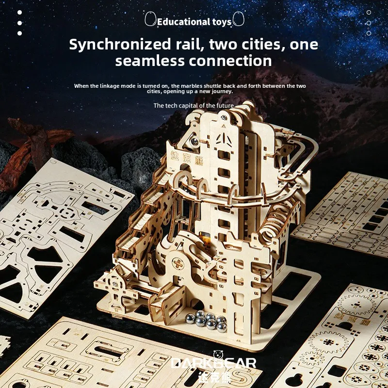 Grenzüberschreitendes dreidimensionales Puzzle-Trackball-Modell, Holz-Montagemodell, handgefertigtes 3D-Spielzeug, hochwertiges Ornament, Sammlerstück