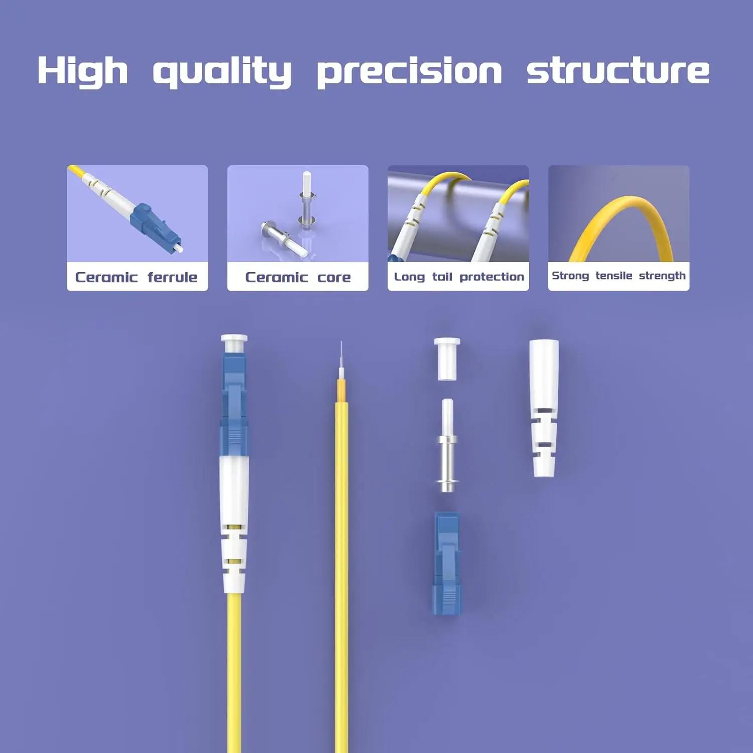 LC/SC/FC/ST UPC Fiber Optical Patch Cable Single mode Simplex 3.0mm 9/125um LSZH OS2 Fiber Optic Cord 1m/3m/5m/10/15m/30m