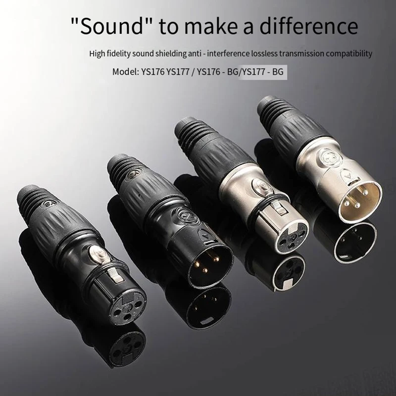 REAN 3-Pin XLR Male/Female Plug Connector Audio Microphone Connector Socket Panel Mount Chassis for Mixer Amplifier