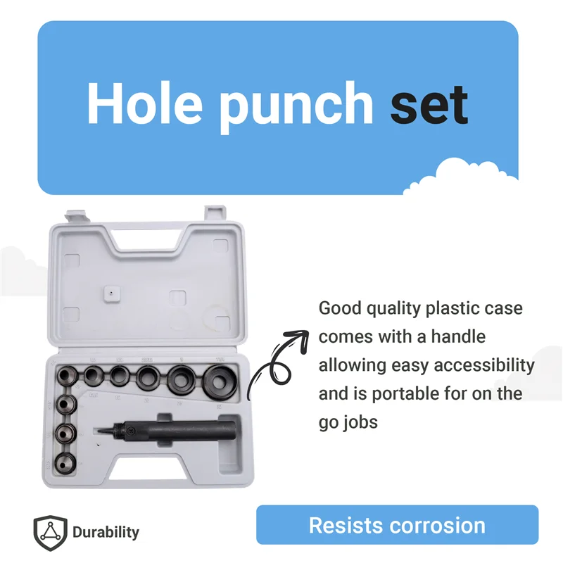 A59E-10 قطعة مجموعة أدوات الثقب المجوفة الثقيلة طوقا الجلود المطاط اللكم لتقوم بها بنفسك أدوات ثقب الجلود Herramientas Para C
