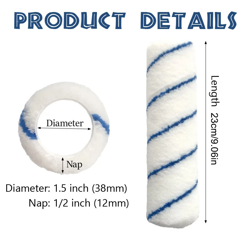 6/10 STKS 9-inch X 1,5 "Geweven Microfiber Kooi Verfroller Met Medium Stapel