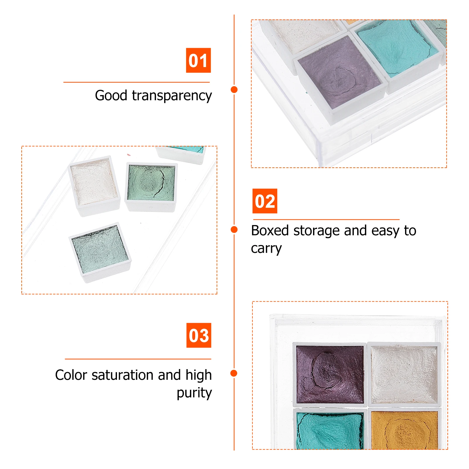 

1 Box Iron Box Packed Water Color Solid Painting Pigment Lightweight Compact Travel Field Sketching Portable Durable Watercolor