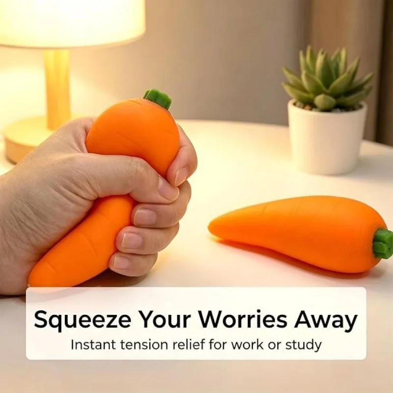 Carrot Squishy Fidget Sensory Toys Elastic Vent Stress Relief Portable Soft Anti-stress Dorm Leisure Party Favor Gift For Adults