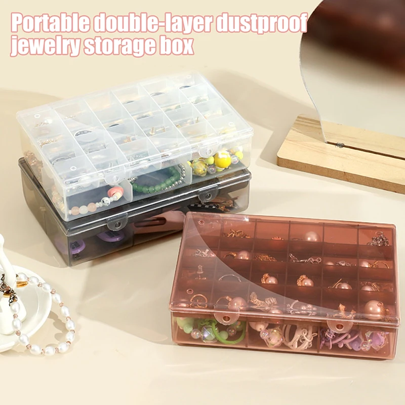 

Jewelry Box Dustproof Jewelry Storage Box Earring Earring Necklace Storage Rack Portable Multi-compartment Display Stand