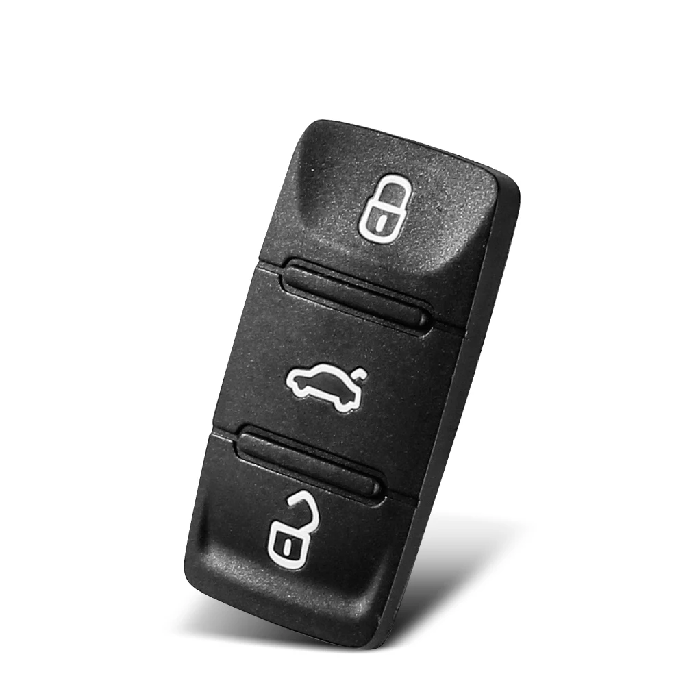 KEYYOU For VW Beetle Eos Golf 6 Jetta Tiguan Seat Skoda Fabia Car Key Buttons Pad 3 Button Remote Key Rubber Pad Fob Case