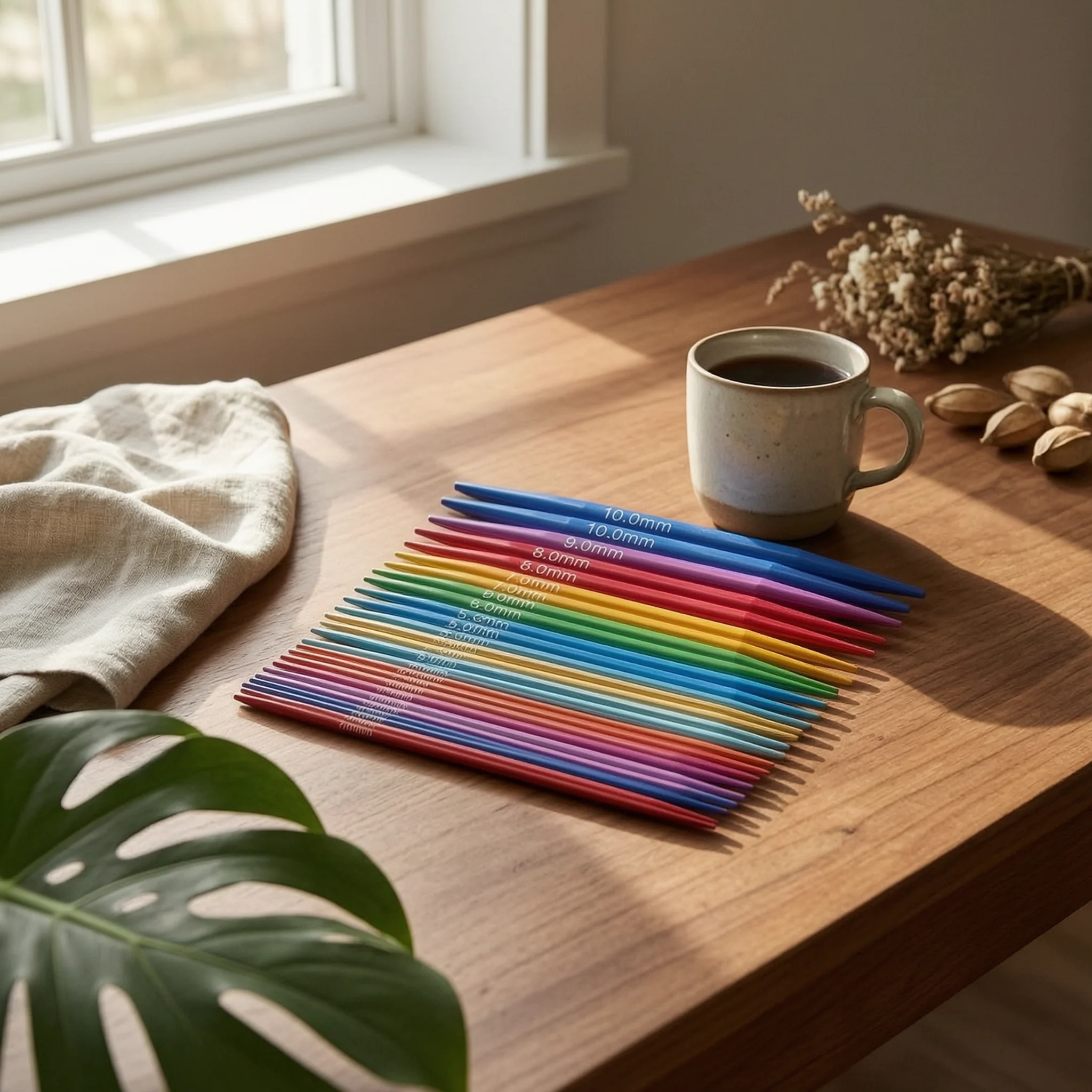 Interchangeable Circular Knitting Color-Coded Circular Knitting Needle Set Detachable Organized for Knitters, Home
