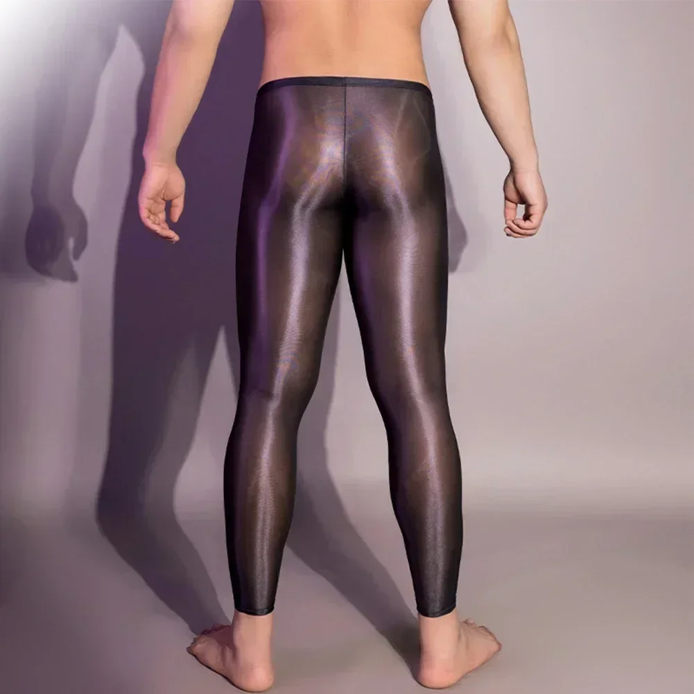 Ultra Thin And Shiny Men's Leggings See Through Underwear Long Pants Skinny Trousers Timeless Design Suitable For Males