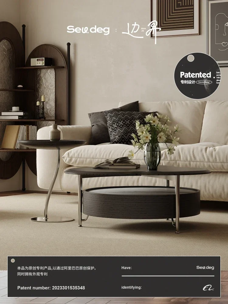 

Современный дизайнерский журнальный столик в стиле минимализм и легкая роскошь для гостиной