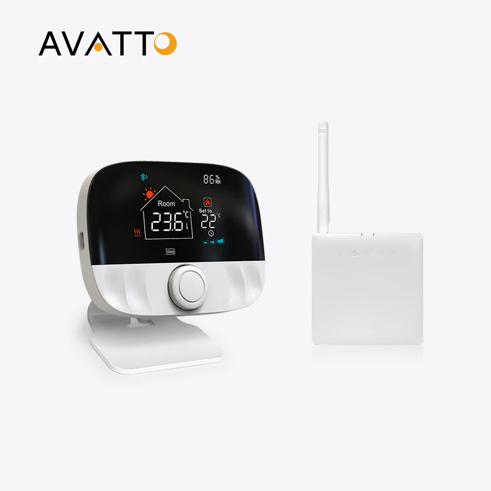 AVATTO-Smart Wi-Fi Termostato, controlador de temperatura sem fio, caldeira a gás, aquecimento de água, funciona com Alexa, Google Home, Tuya RF