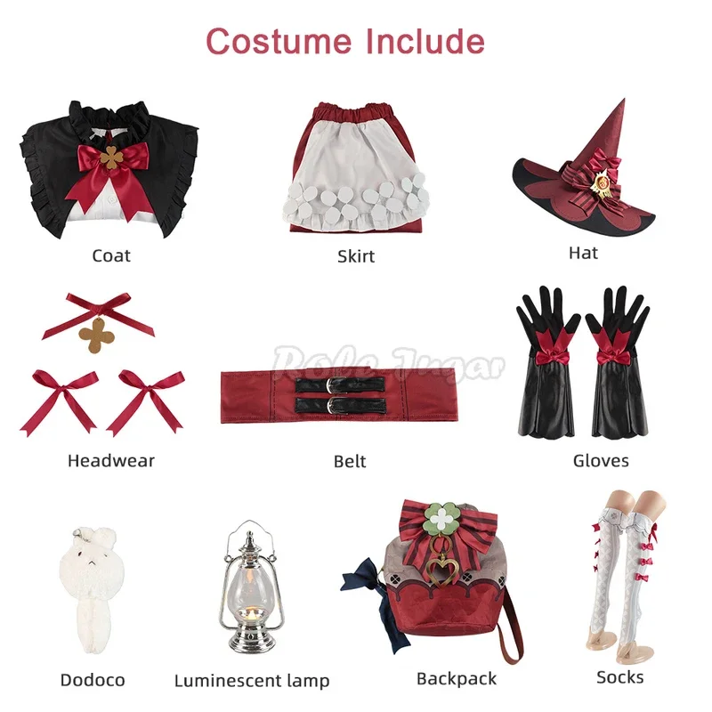 زي تأثيري تأثير Genshin للنساء, Klee تأثيري, زي الساحرة الصغيرة, مقاس كبير, أحمر, ضوء النجوم, لعبة, جلد, جديد