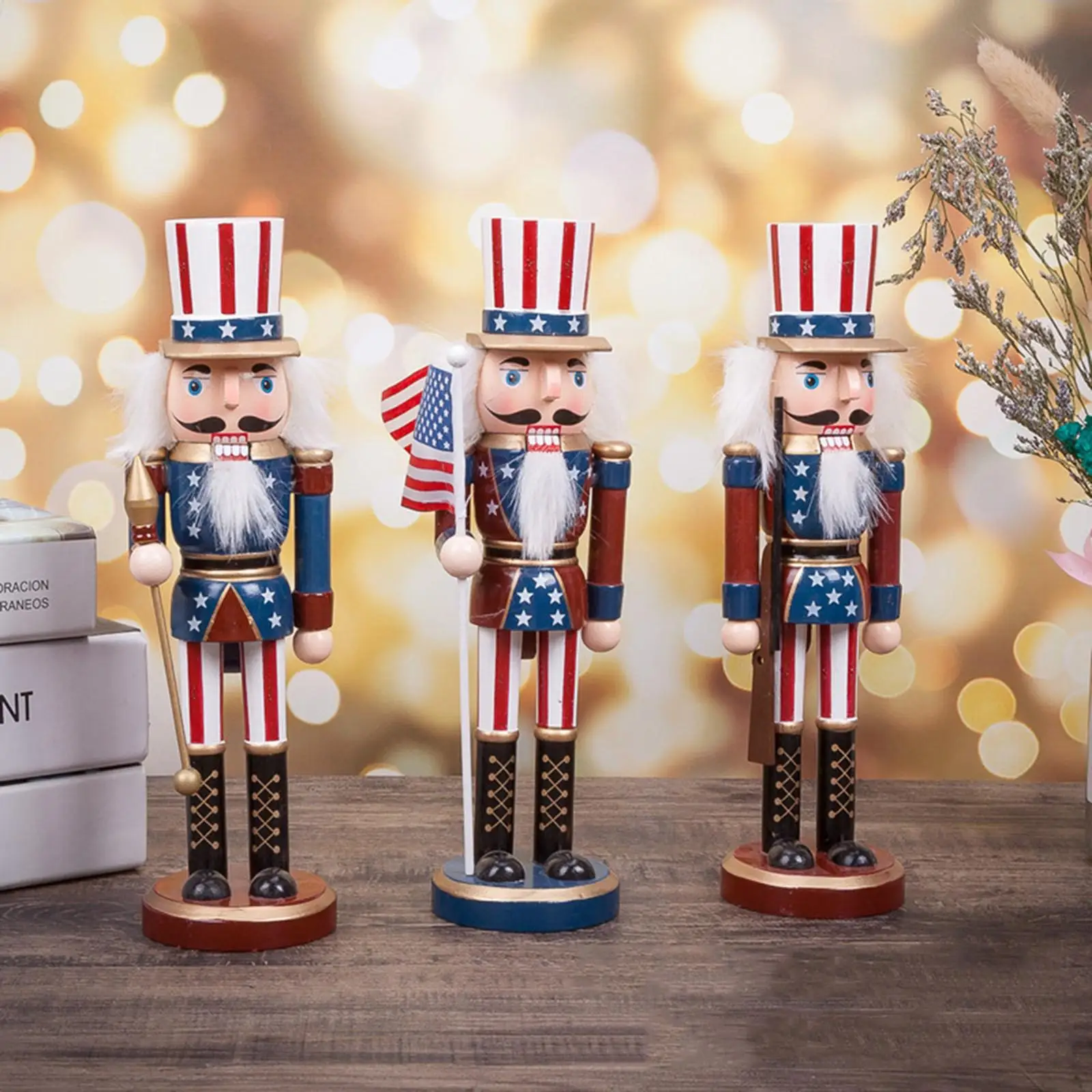 1pc 10 Inch Wooden Christmas Nutcracker Ornaments Figures Soldier Arts for Home