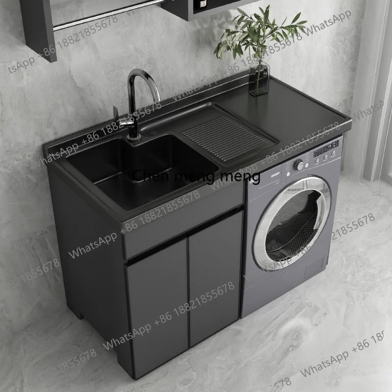 Companion Integrated Laundry Cabinet Combination Bathroom Space Aluminum Living Room Cabinets Washing Sink