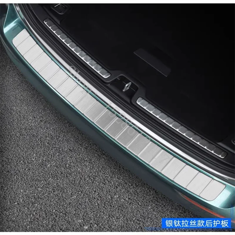 ل فولفو V60 V60/CC 2020 2021 2022 ~ 2025 الفولاذ المقاوم للصدأ واقي مصد السيارة الخلفي حامي عتبة الباب لوحة بالية اكسسوارات السيارات #3