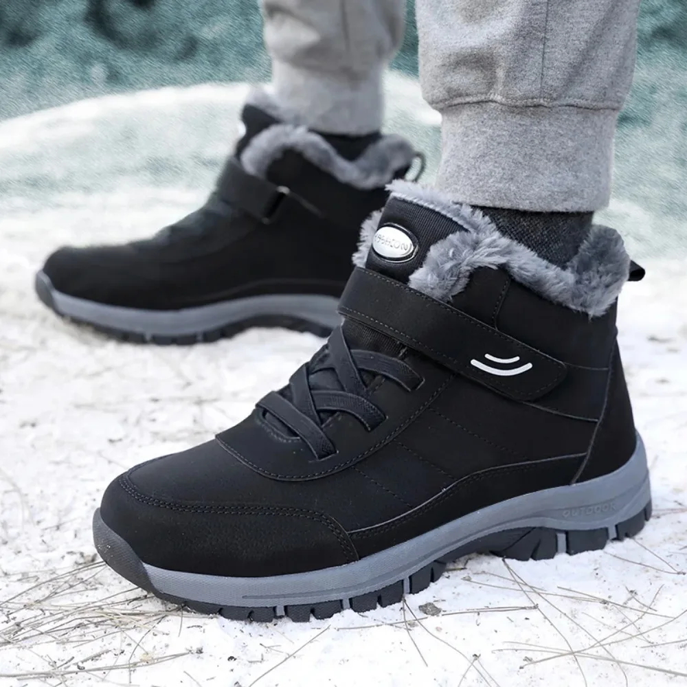 Outdoor Hiking Boots for Women Platform Snow Shoes Boots Plush Keep Warm Men Boots Winter Ankle Boots Comfortable Walking Shoes view 2
