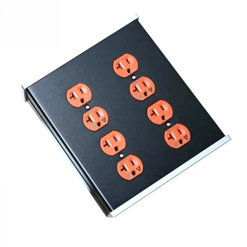US AC Power Distributor  Audio 20A IEC Inlet Electrical Plug Socket Extension Outlet With LED Digital Display Metal Box