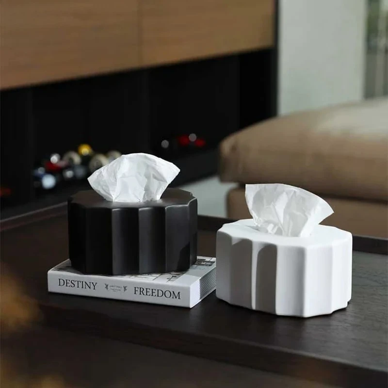 Minimalist Creative Tissue Box Coffee Table Desk Decoration Minimalism Porcelain Tissue Box Bedside Table Paper Towel Case