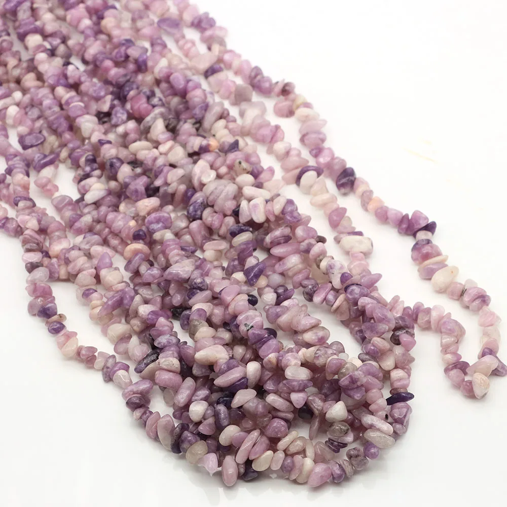 Natural Chips Shape Stone Bead Lilac Lepidolite Irregular Freeform Gravel Beads for Jewelry Making DIY Bracelet Necklace 5-8mm