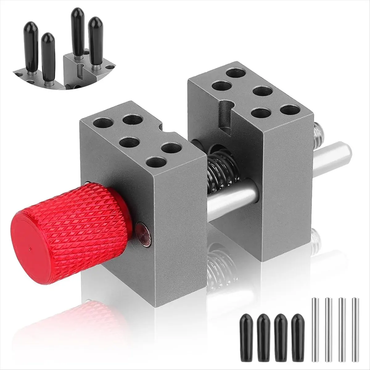 T32C New Metal Handy Mini Vise Clamp,Universal Drill-Press Vice Grip with 10x Alternative Holes for Scale Model Hobby Red
