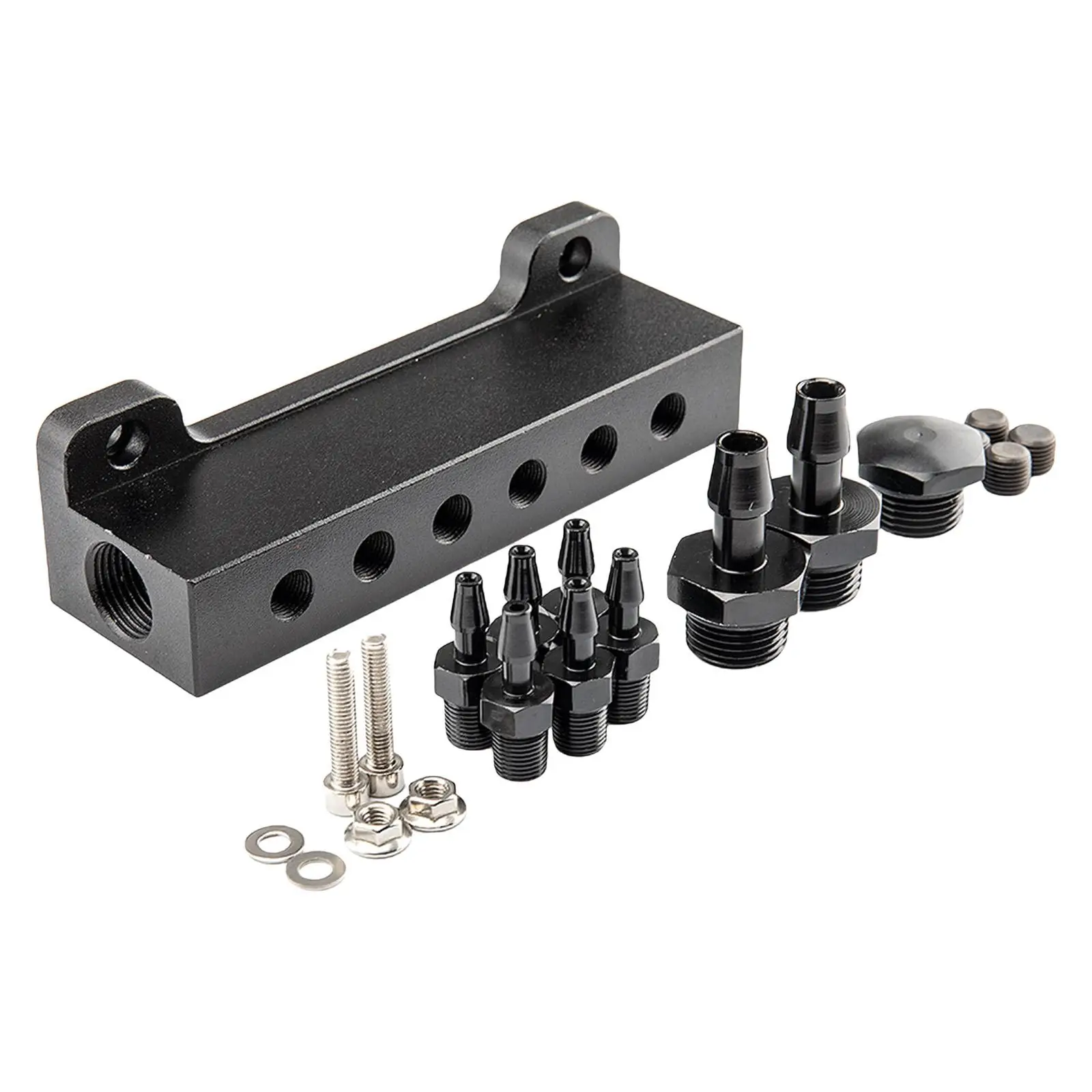 6 Port 1/8 NPT Vacuum Manifold Kit Modification Aluminum Alloy Universal