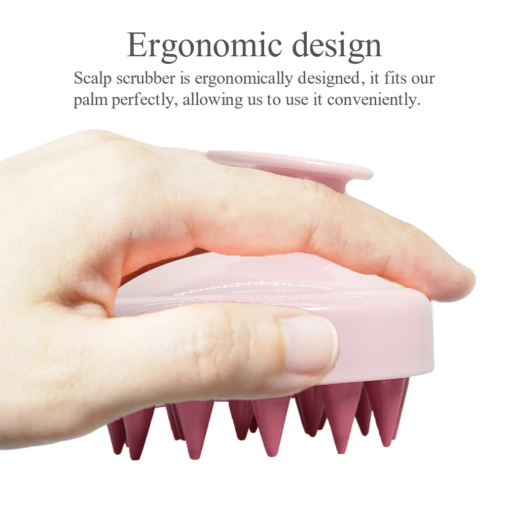 Plastic Silicone Massage Comb Scalp Scrubber Exfoliator Waterproof Soft Silicone Bristles Easy Foaming Head Massage Brush