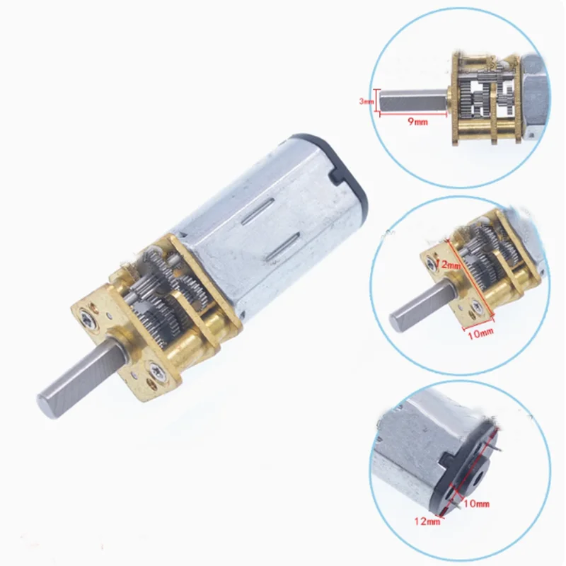 JA12N30 Reduction Motor Micro Reduction Motor 3V9V12V Rotation Intelligent Car Motor Metal Gear 100RPM 125RPM 150RPM 200RPM