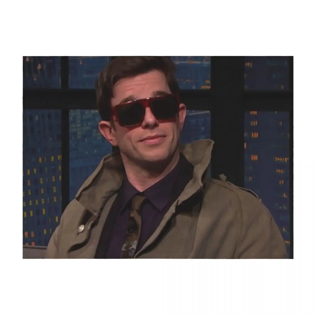 

John Mulaney in coat on seth myers Throw Blanket Soft Plaid Luxury Designer Decorative Sofas Vintage Blankets
